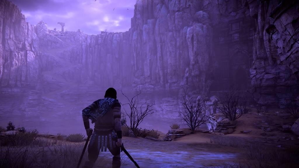 Wander Climbing Up The First Colossus Sword - Shadow Of The Colossus  Wallpaper